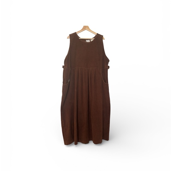 Vintage Erika Brown Corduroy Jumper Dress Pinafore Plus Size 2X - Picture 2 of 11